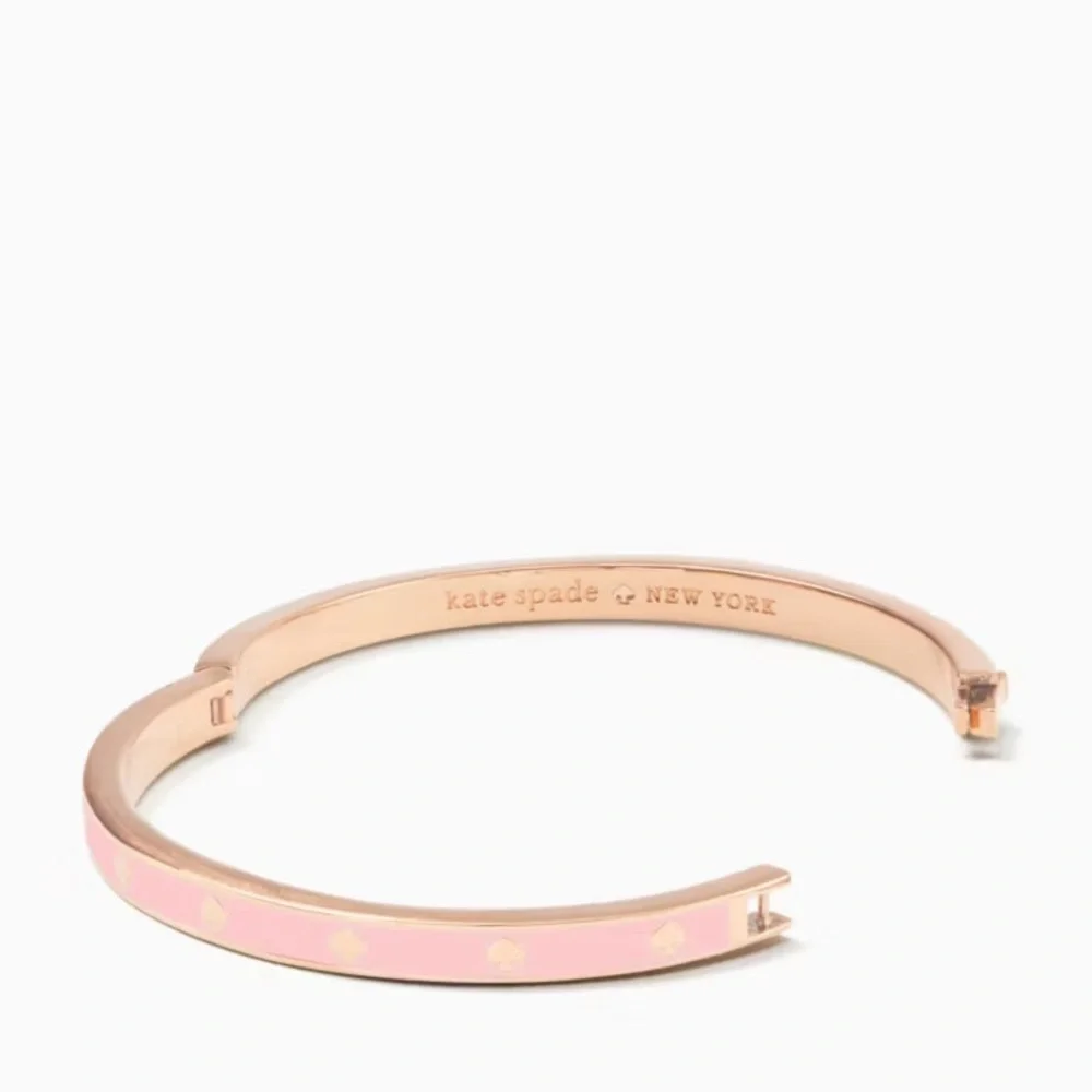 Kate spade spot the spade bangle bracelet gold pink 🩷♠️ - Picture 2 of 11